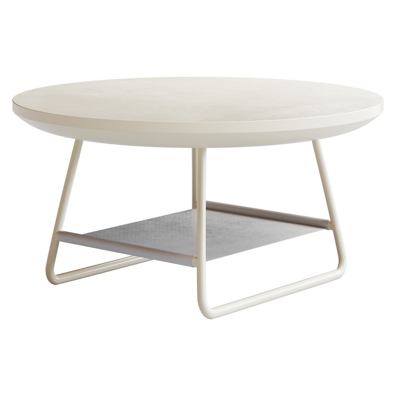 Modern Sled Round Wood Coffee Table Image 7