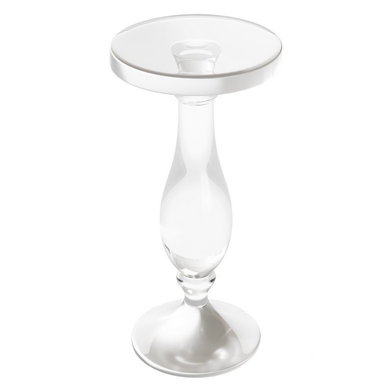 Modern Acrylic Clear Round End Table with Pedestal Image 6