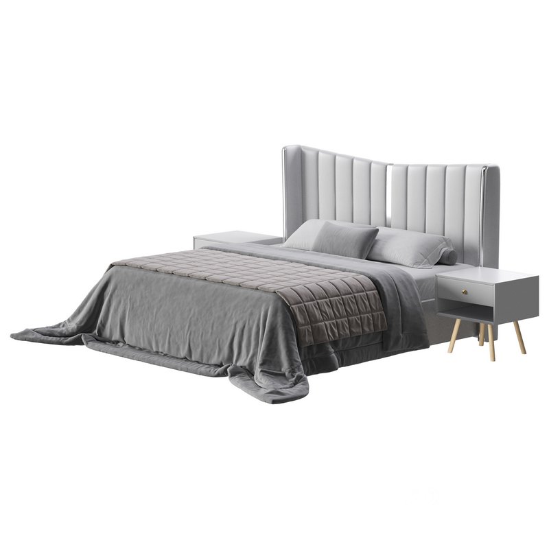 Modern Beige King Size Bed Image 6