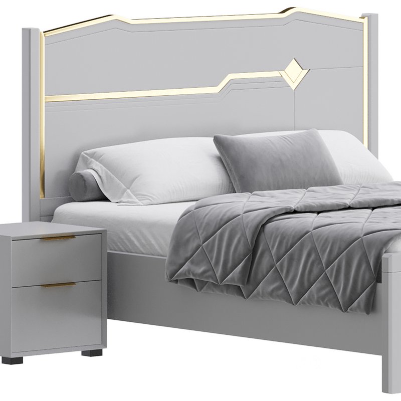 Modern White Bed I Image 8