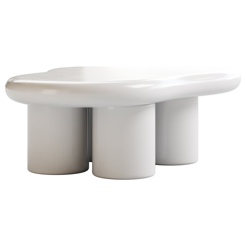 Modern Smooth Wood Abstract Coffee Table Image 8