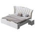 Modern Off-White Upholstered Tufted King Bed - Thumbnail 8