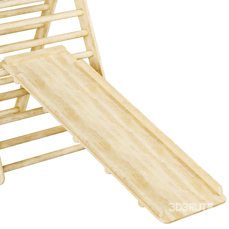 Childrens wooden pikler exercise machine with weight Varnish Image 8