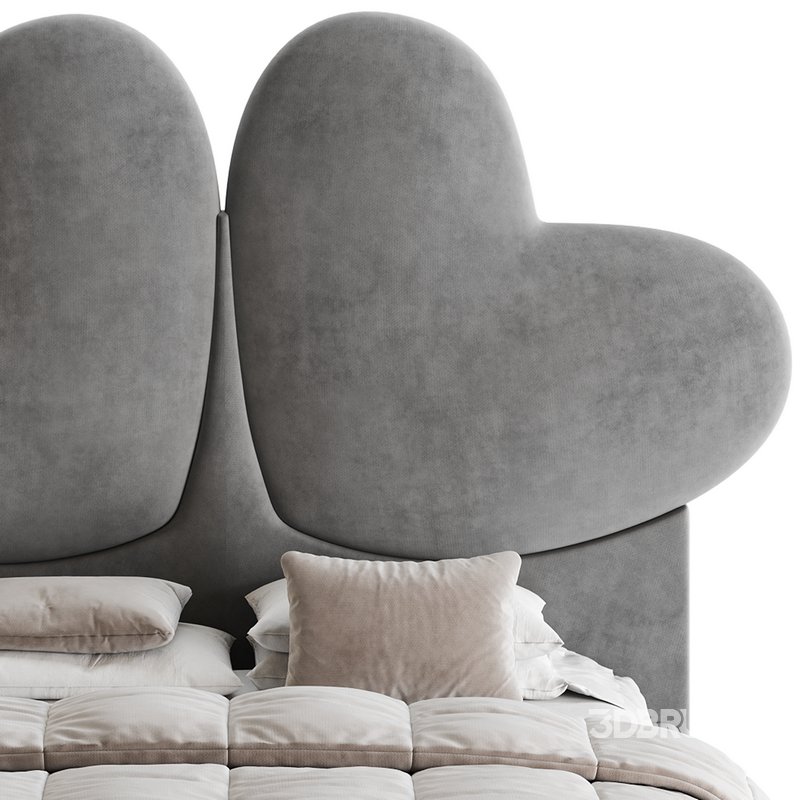 Elegant Blue Pine Wood Upholstered Panel Bed Image 8