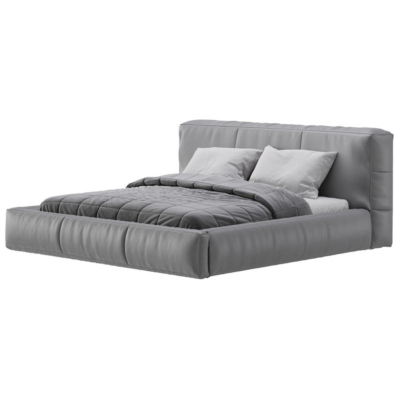 Icnoyotl suede fabric rectangular headboard modern bed I Image 8