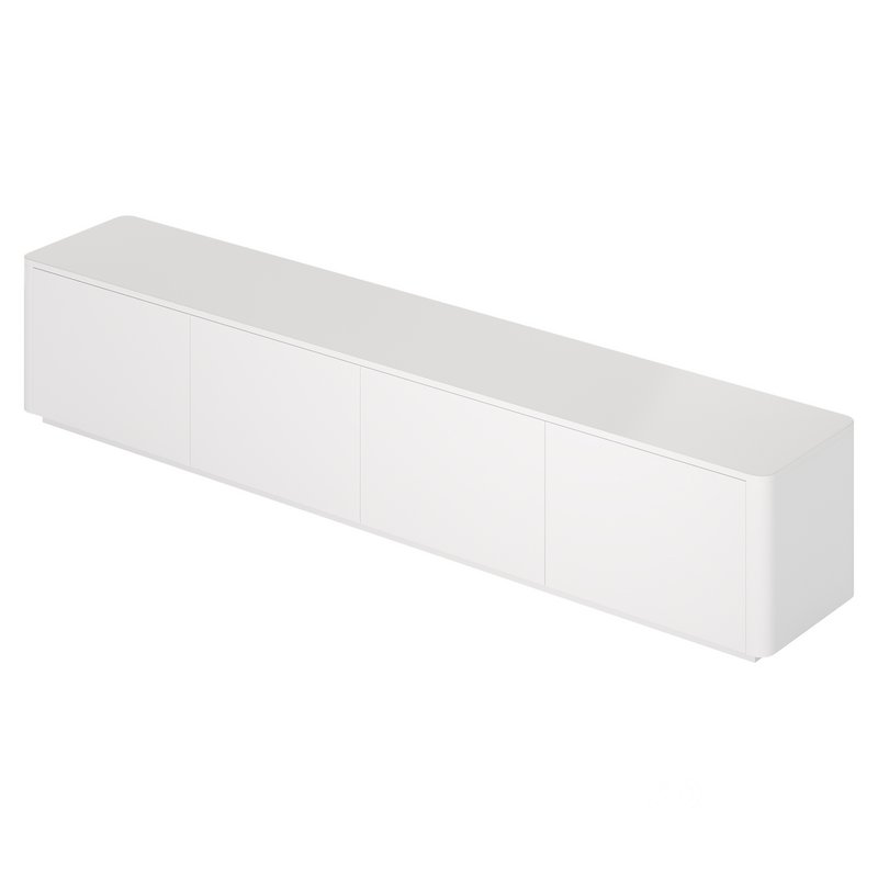 Stylish White TV Stand in Wood Image 8