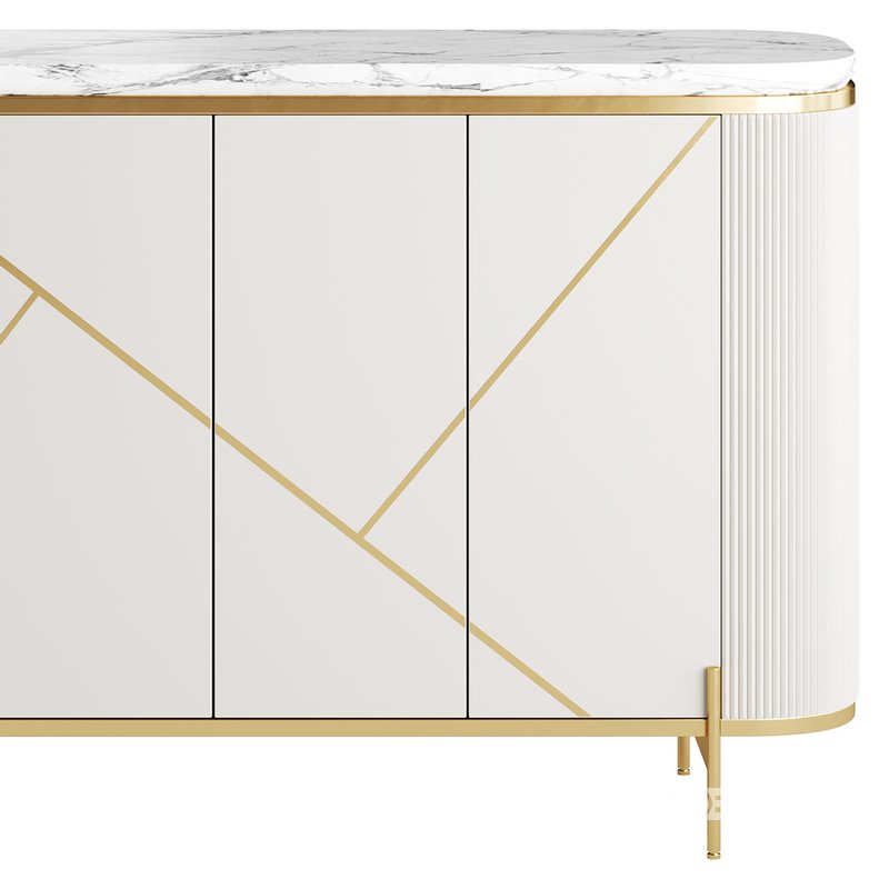 Sideboard Buffet Faux Marble Image 8