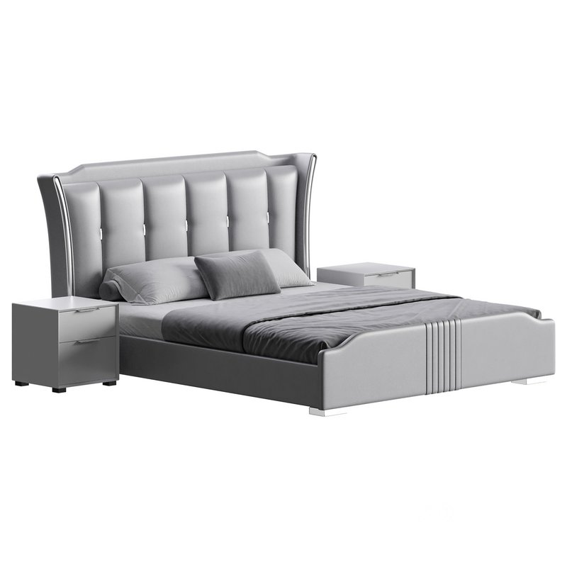 Wide Victorian Wingback Bed Image 8