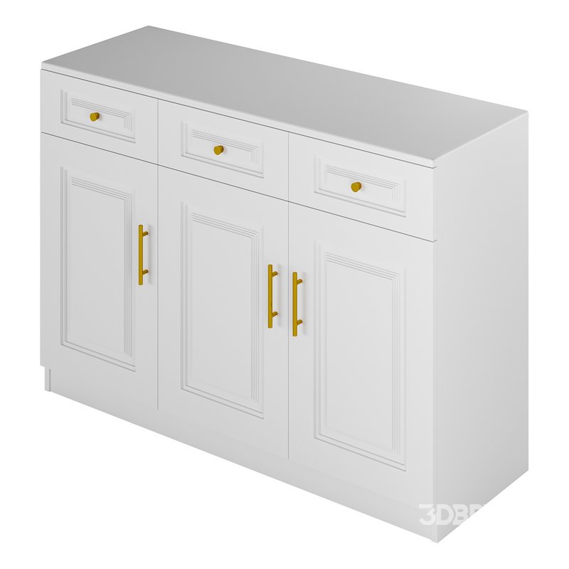 Sumptuous White Wood Sideboard Credenza with Drawers Image 8