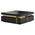 Trimied 43 Modern Black Square Storage Coffee Table Stone Top & 4 Wood Drawers - Thumbnail 8