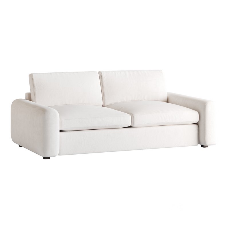 WHITE PERFORMANCE FABRIC APARTMENT SOFA Image 8
