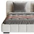 White Upholstered Wood Modern Headboard Bed - Thumbnail 6