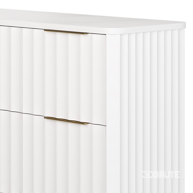 White Bedroom Dresser for Storage in Gold Image 10