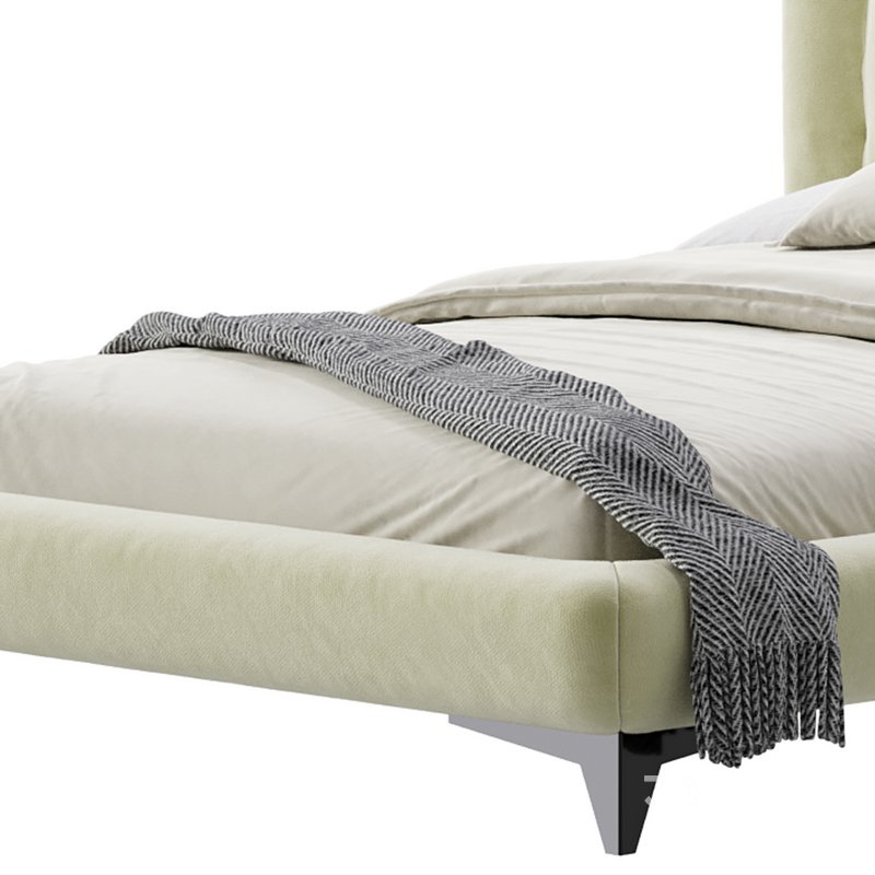 Eden Suede Fabric Upholstered Modern Bed Image 7