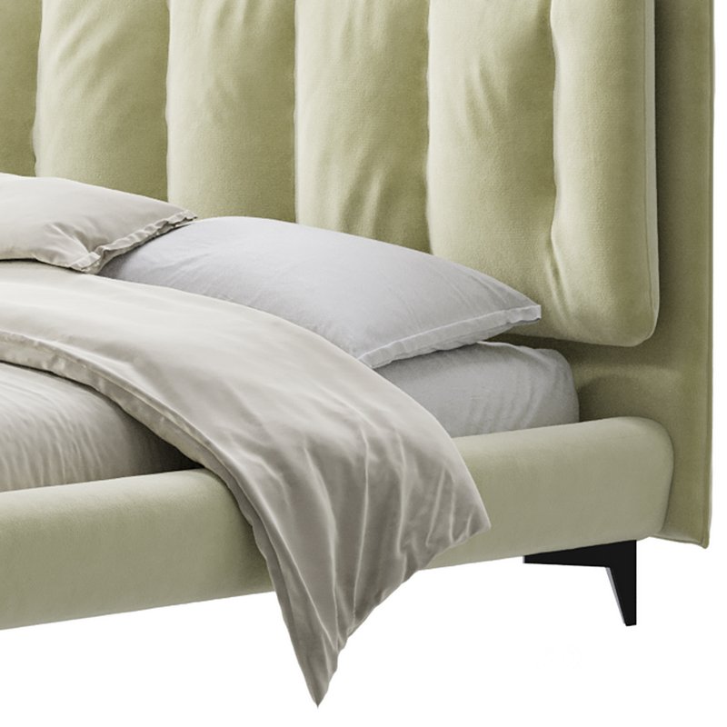 Eden Suede Fabric Upholstered Modern Bed Image 9