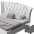 Modern Off-White Upholstered Tufted King Bed - Thumbnail 10