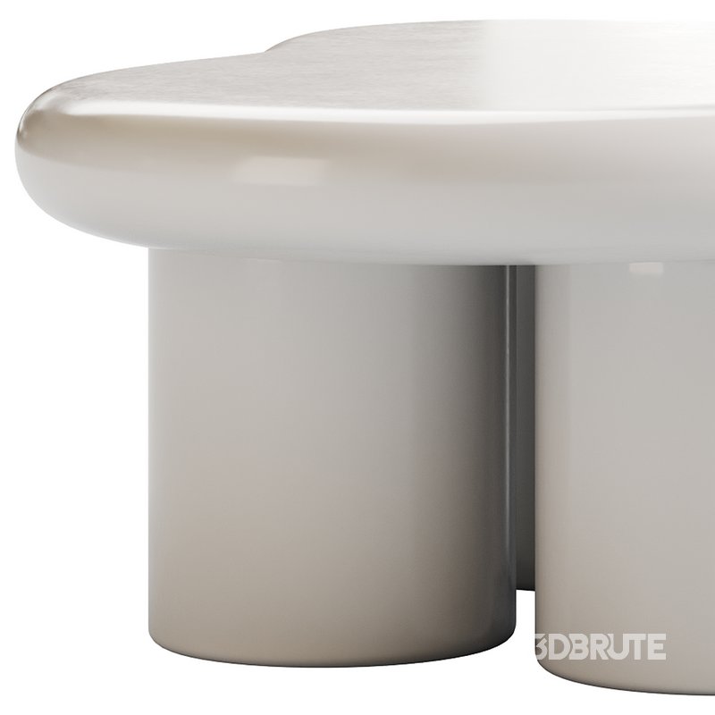 Modern Smooth Wood Abstract Coffee Table Image 10