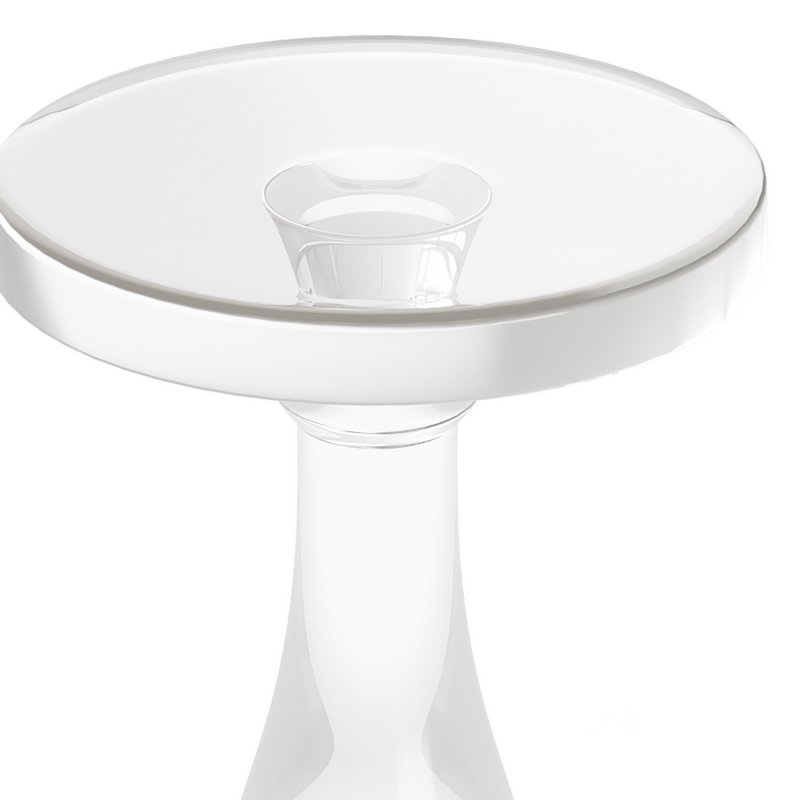 Modern Acrylic Clear Round End Table with Pedestal Image 8