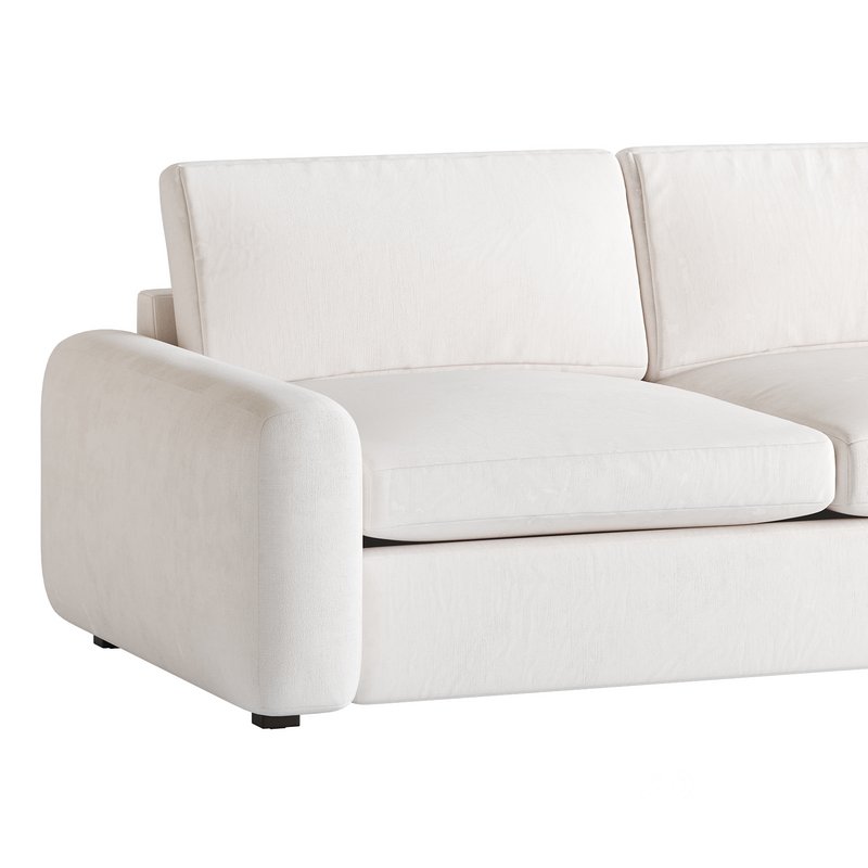 WHITE PERFORMANCE FABRIC APARTMENT SOFA Image 10