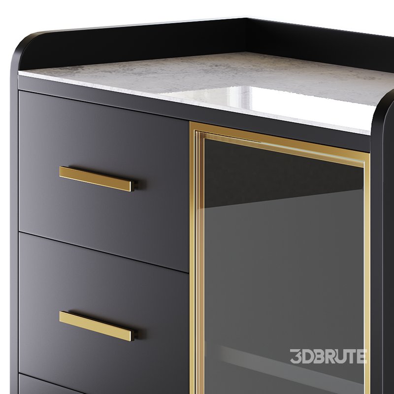 Modern Glass Door Wood Sideboard 2 Image 9