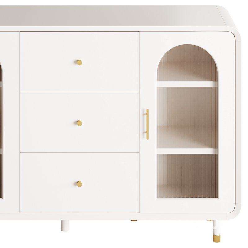 Modern White Sideboard Credenza Image 9