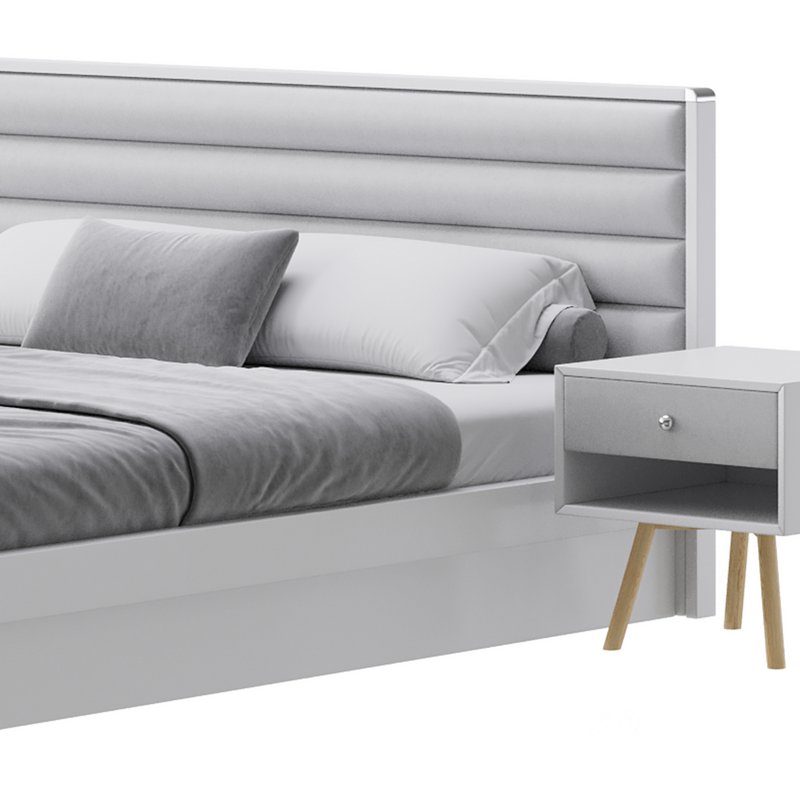 Grey Rectangular Headboard Standard Bed Image 10