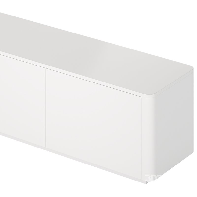 Stylish White TV Stand in Wood Image 9