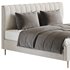 Wooden Non-Adjustable White Upholstered Modern Bed - Thumbnail 10