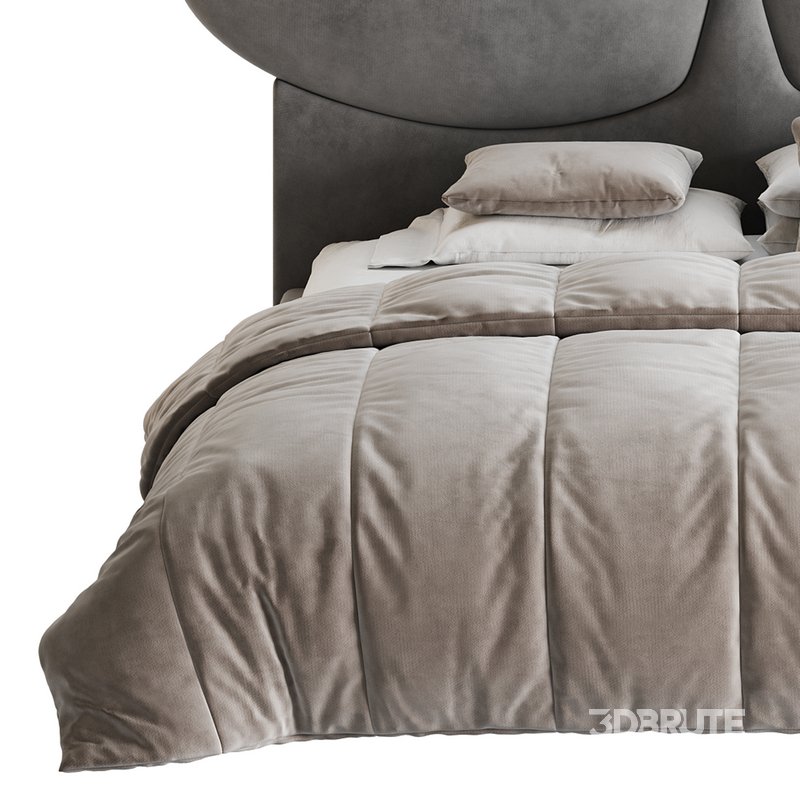 Elegant Blue Pine Wood Upholstered Panel Bed Image 11