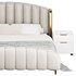 Glamorous Beige Upholstered Wingback Bed - Thumbnail 9