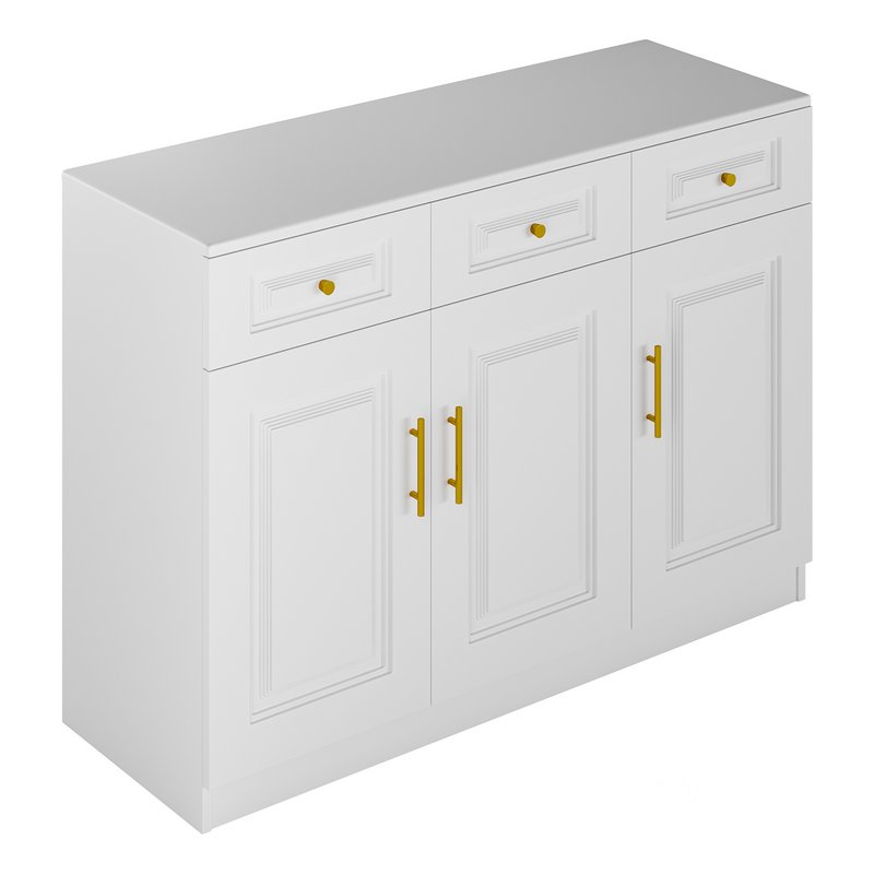 Sumptuous White Wood Sideboard Credenza with Drawers Image 9