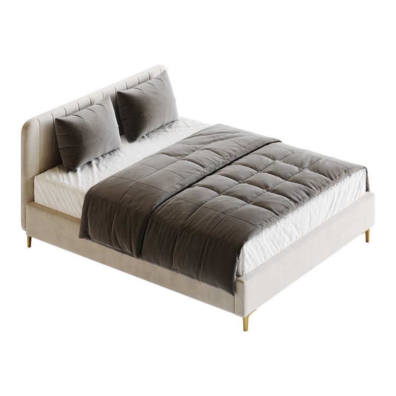 White Faux Leather Upholstered Modern Bed Image 9