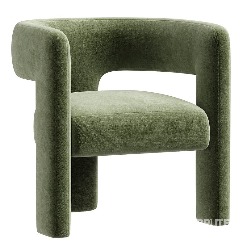 Kayla Boucle Fabric Upholstered Accent Armchair Image 2