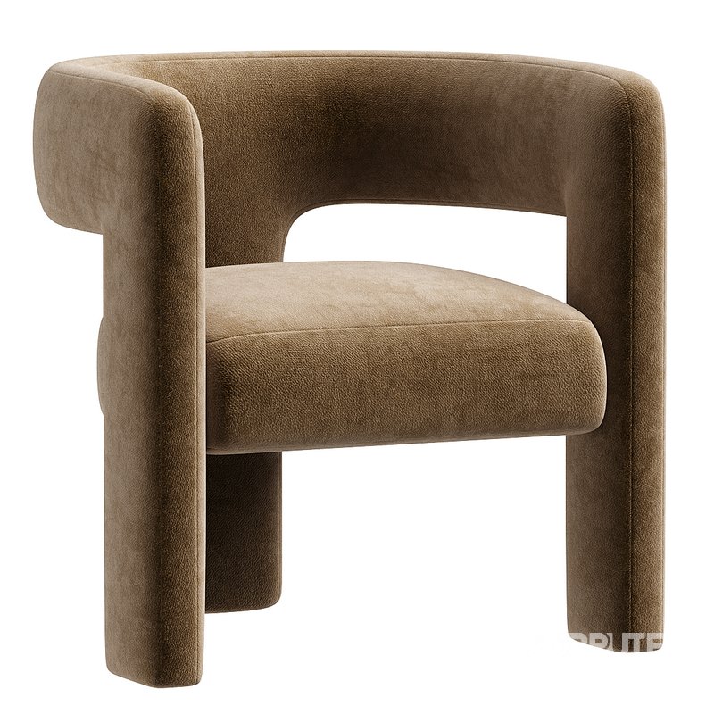 Kayla Boucle Fabric Upholstered Accent Armchair Image 1