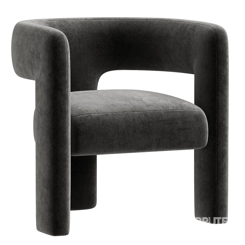 Kayla Boucle Fabric Upholstered Accent Armchair Image 4