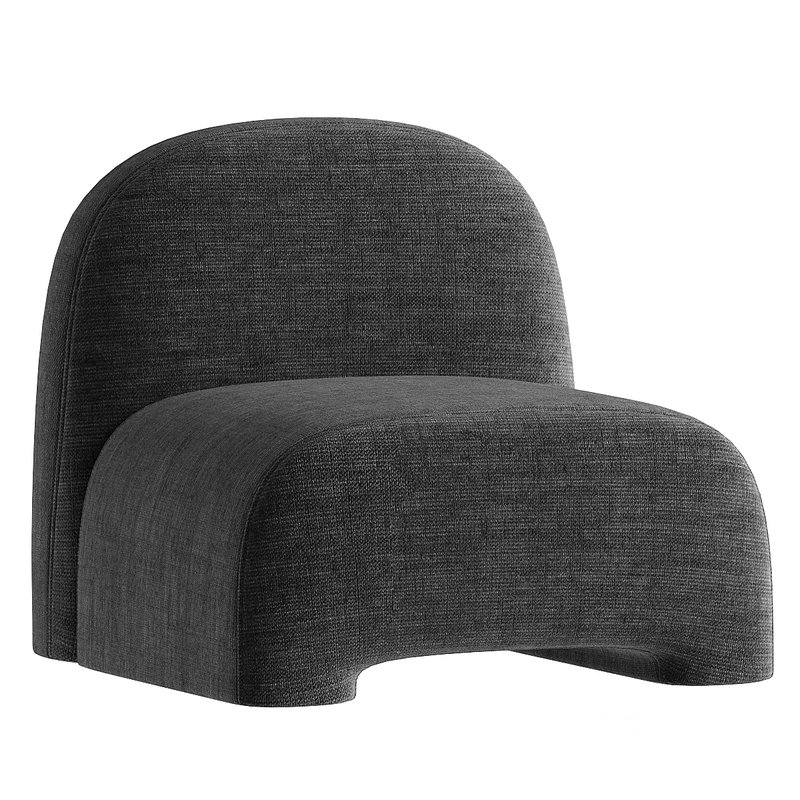 Sosa Armless Brown Bouclet Chair Image 3
