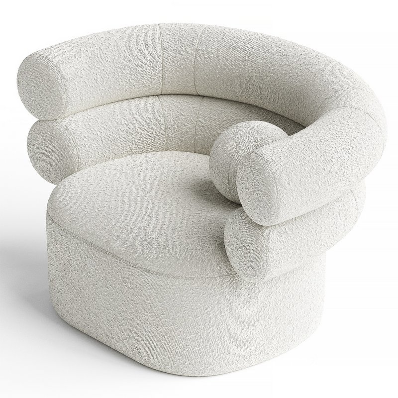 Loopo TUBE BEIGE BOUCLE ARMCHAIR Image 3
