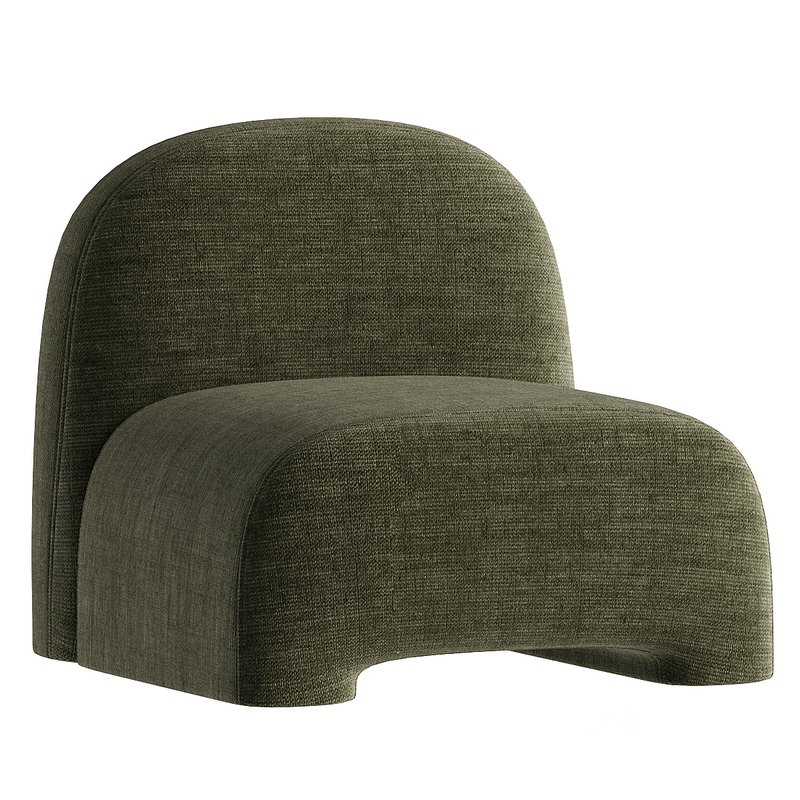 Sosa Armless Brown Bouclet Chair Image 2