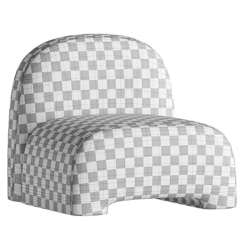 Sosa Armless Brown Bouclet Chair Image 4