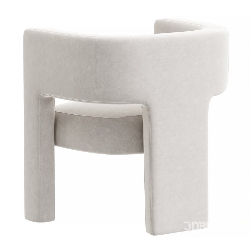 Sculpt Warm Beige Velvet Accent Chair Image 2