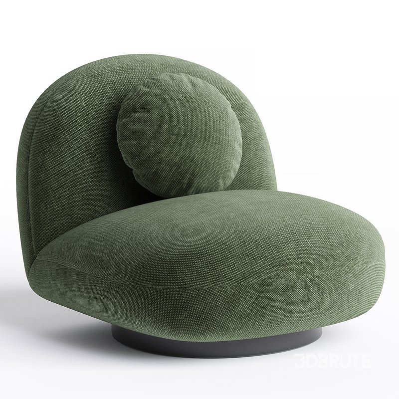 Poltrona Estofada Em Boucl?? Branco Image 3