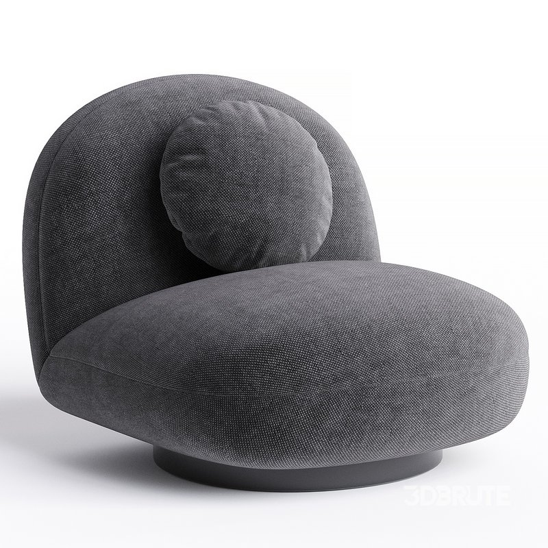 Poltrona Estofada Em Boucl?? Branco Image 2