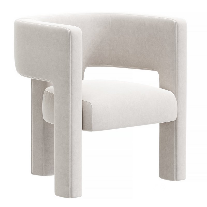 Sculpt Warm Beige Velvet Accent Chair Image 1
