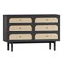 Maren Olive Green and Cane Wood 6-Drawer Dresser - Thumbnail 1