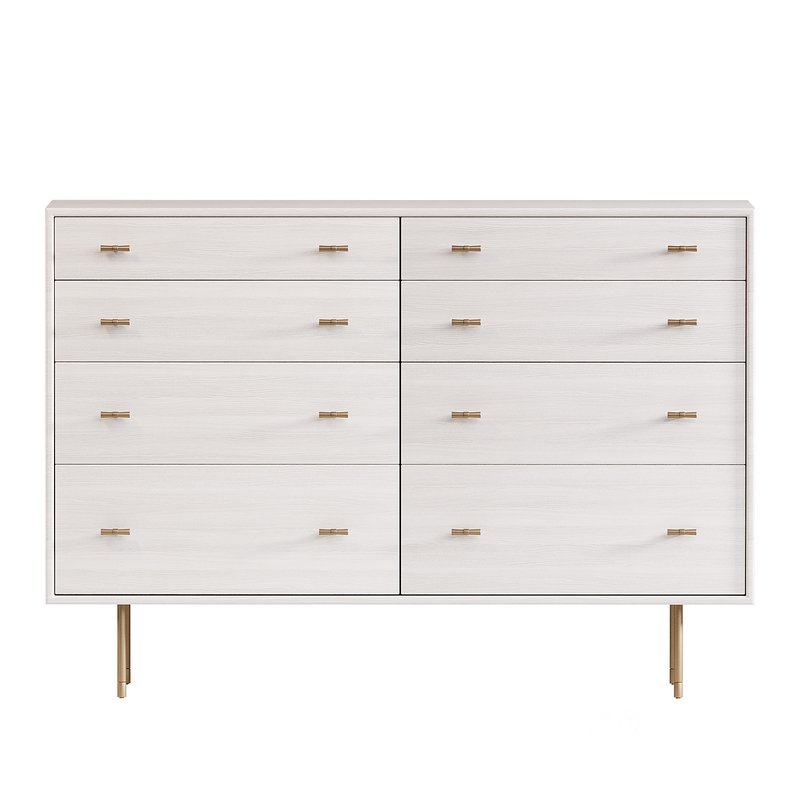 Modernist Wood & Lacquer 8-Drawer Dresser Image 3