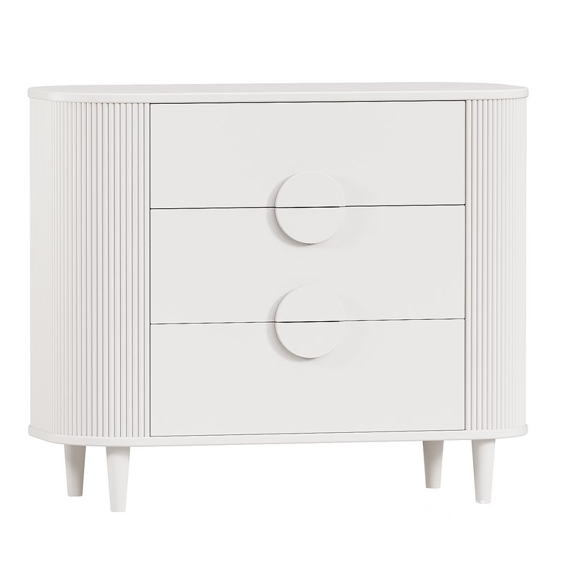 Roselle Narrow White Wood Dresser Image 3