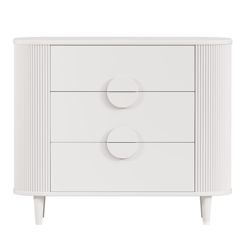 Roselle Narrow White Wood Dresser Image 1