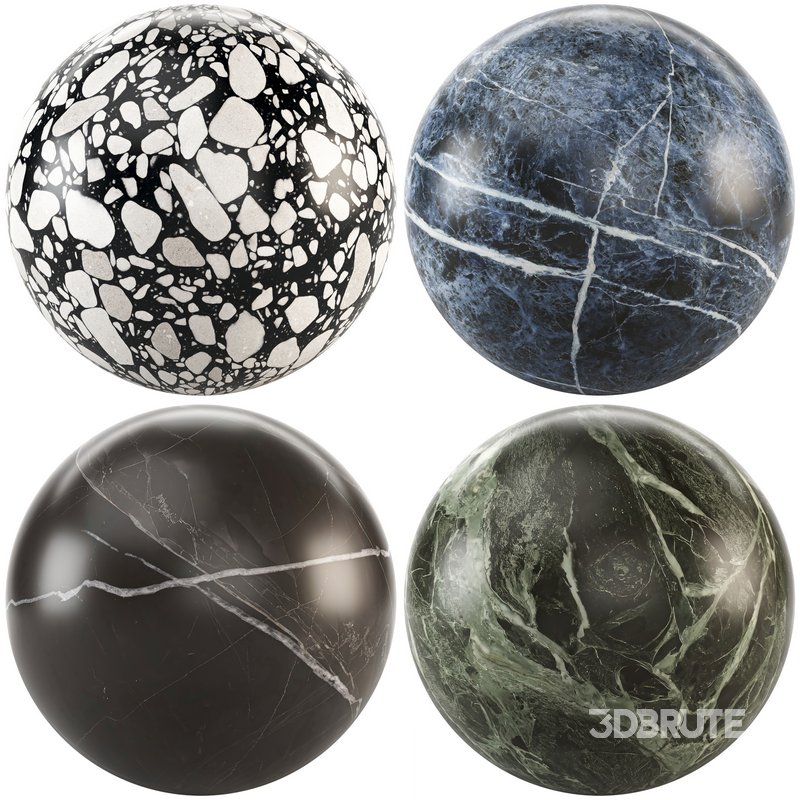 Marble 113 (Night Thunder,Galaxy,Forest,Terrazzo Nero) Image 1