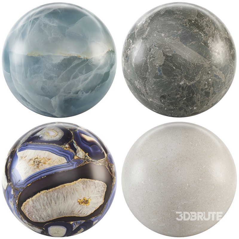 Marble 114 (Fantastic Gem,Dark Cloudy,Solo,gray stone) Image 1