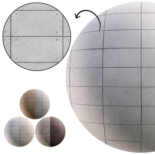 Concrete Plate Wall 03 (Seamless)